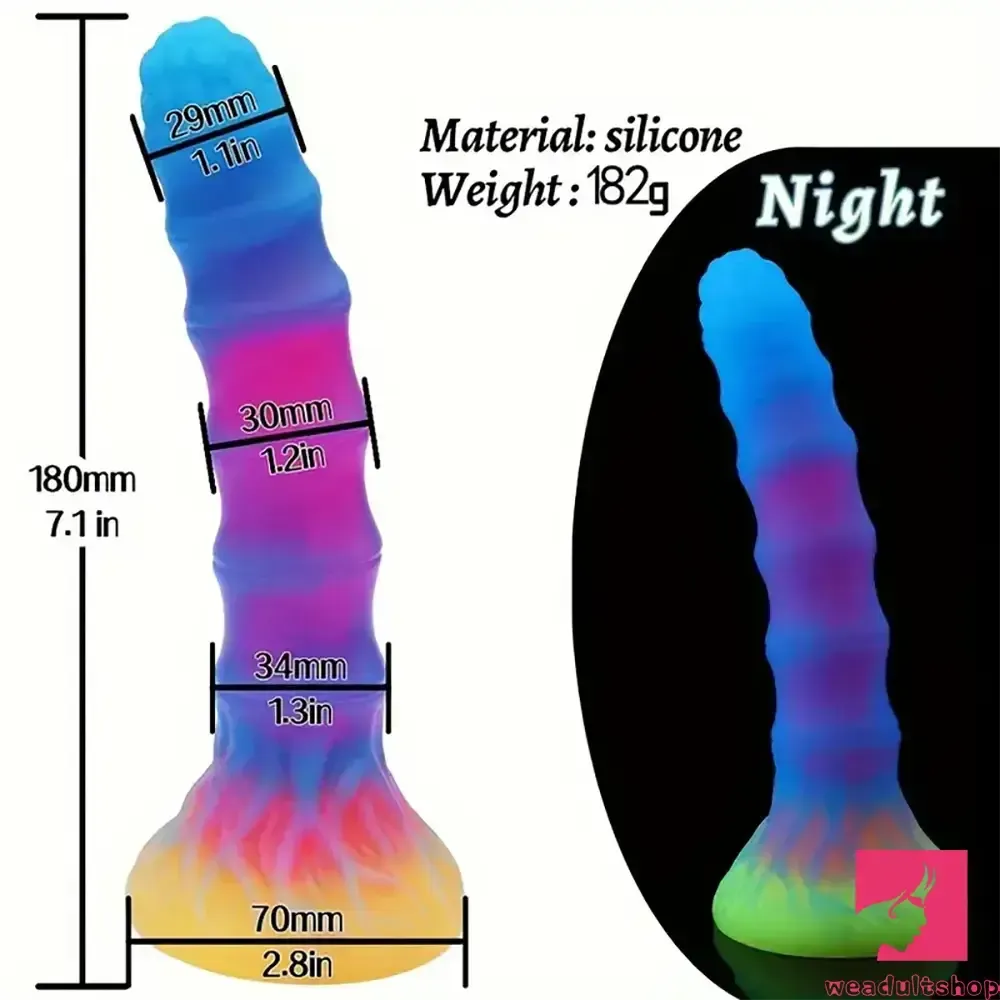 6in 6.1in 6.7in 7.1in Soft Silicone Luminous Monster Anal Male Dildo