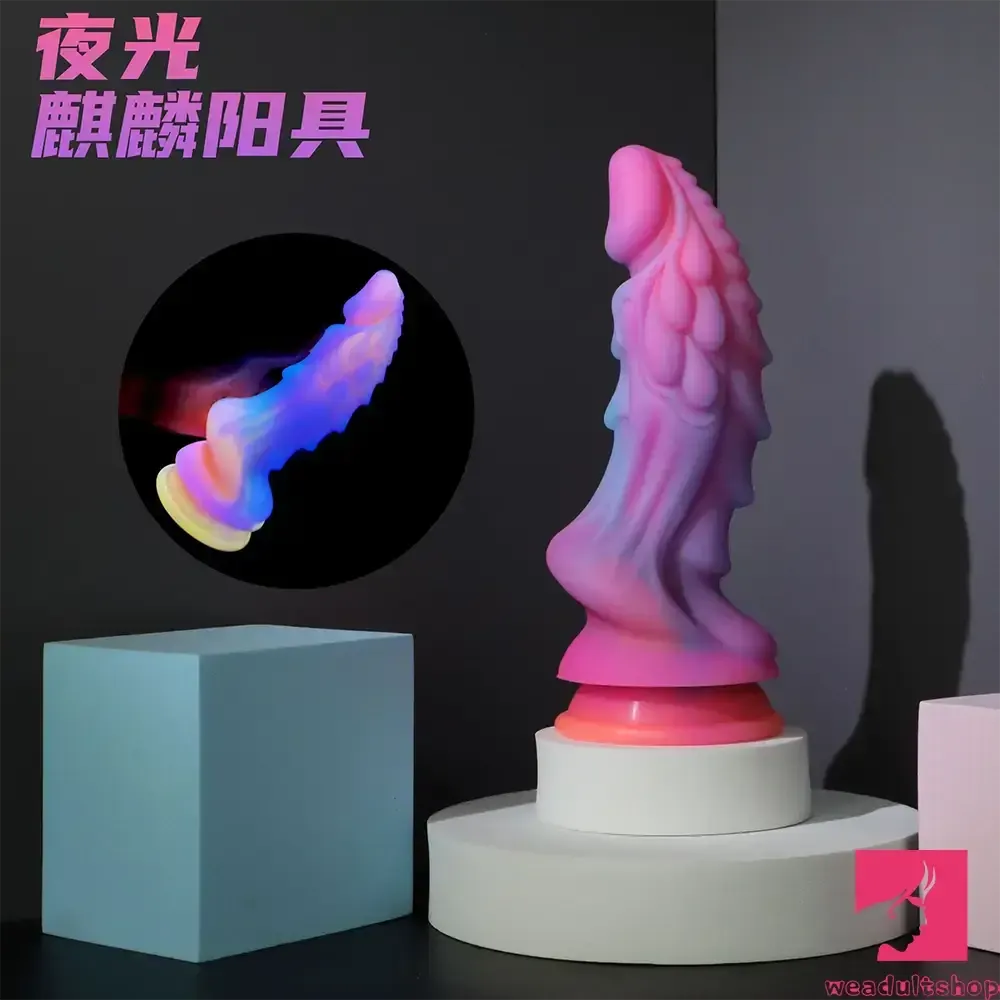 8.46in Colored Luminous Silicone Big Soft Dildo For Female Male Orgasm