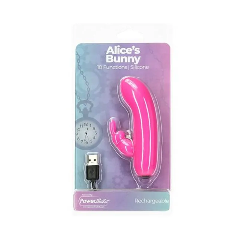 Alices Bunny Rechargeable Bullet w Rabbit Sleeve Pink
