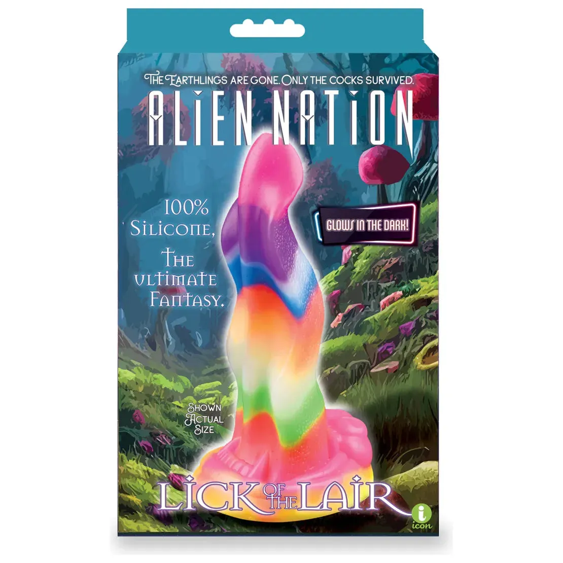 Alien Nation Glow Lick of the Lair Silicone Fantasy Dildo 7 by Icon