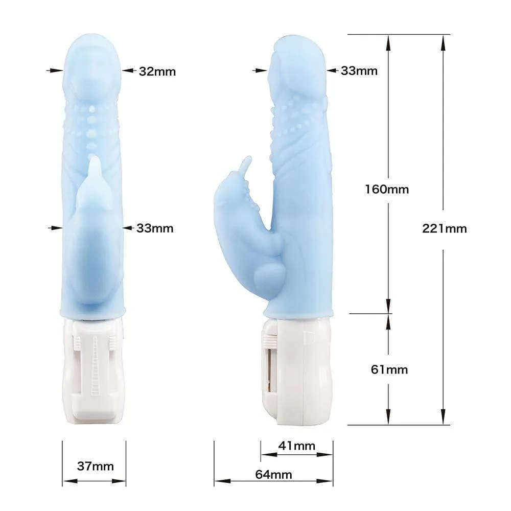 Aqua Classic - Purufuwa Textured Rabbit Vibrator (Blue)