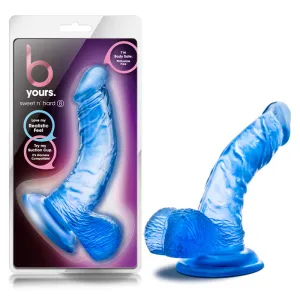 B Yours Sweet 'n Hard 8 Realistic 6.5 in. Dildo with Balls Blue