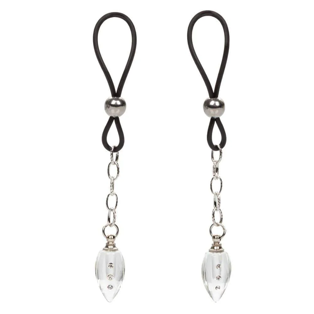 California Exotics - Nipple Play Non Piercing Nipple Jewelry Crystal Teardrop (Black)