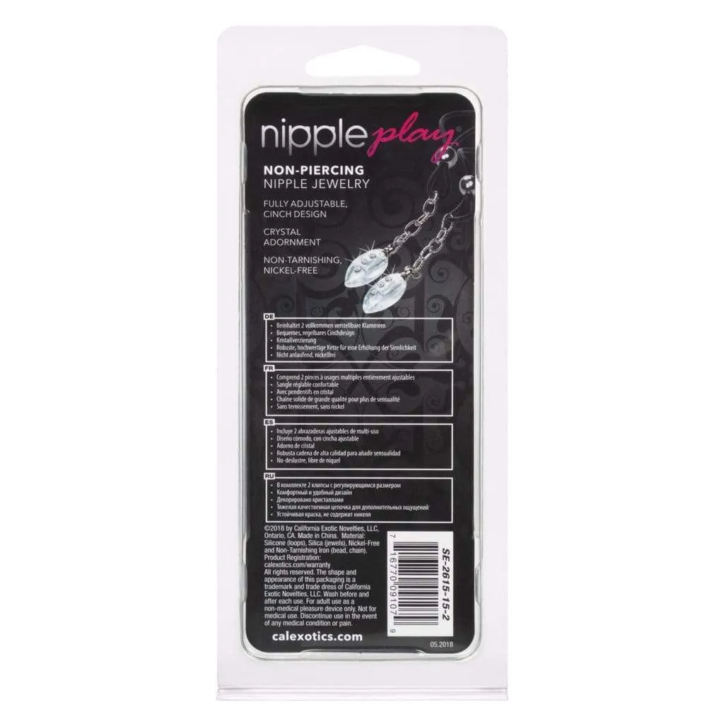 California Exotics - Nipple Play Non Piercing Nipple Jewelry Crystal Teardrop (Black)