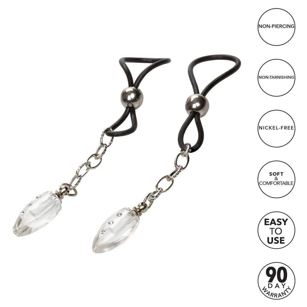 California Exotics - Nipple Play Non Piercing Nipple Jewelry Crystal Teardrop (Black)