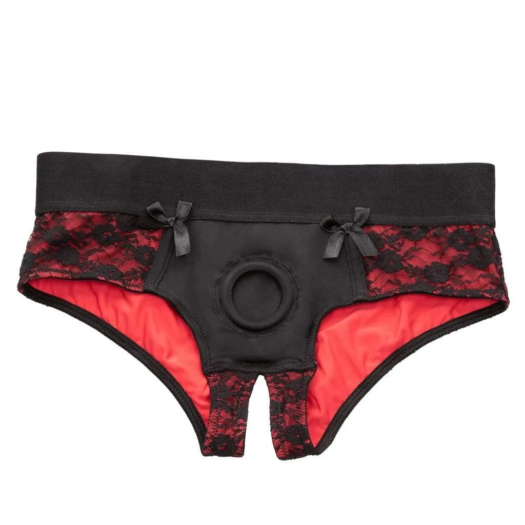 California Exotics - Scandal Crotchless Pegging Panty Set S/M (Red)