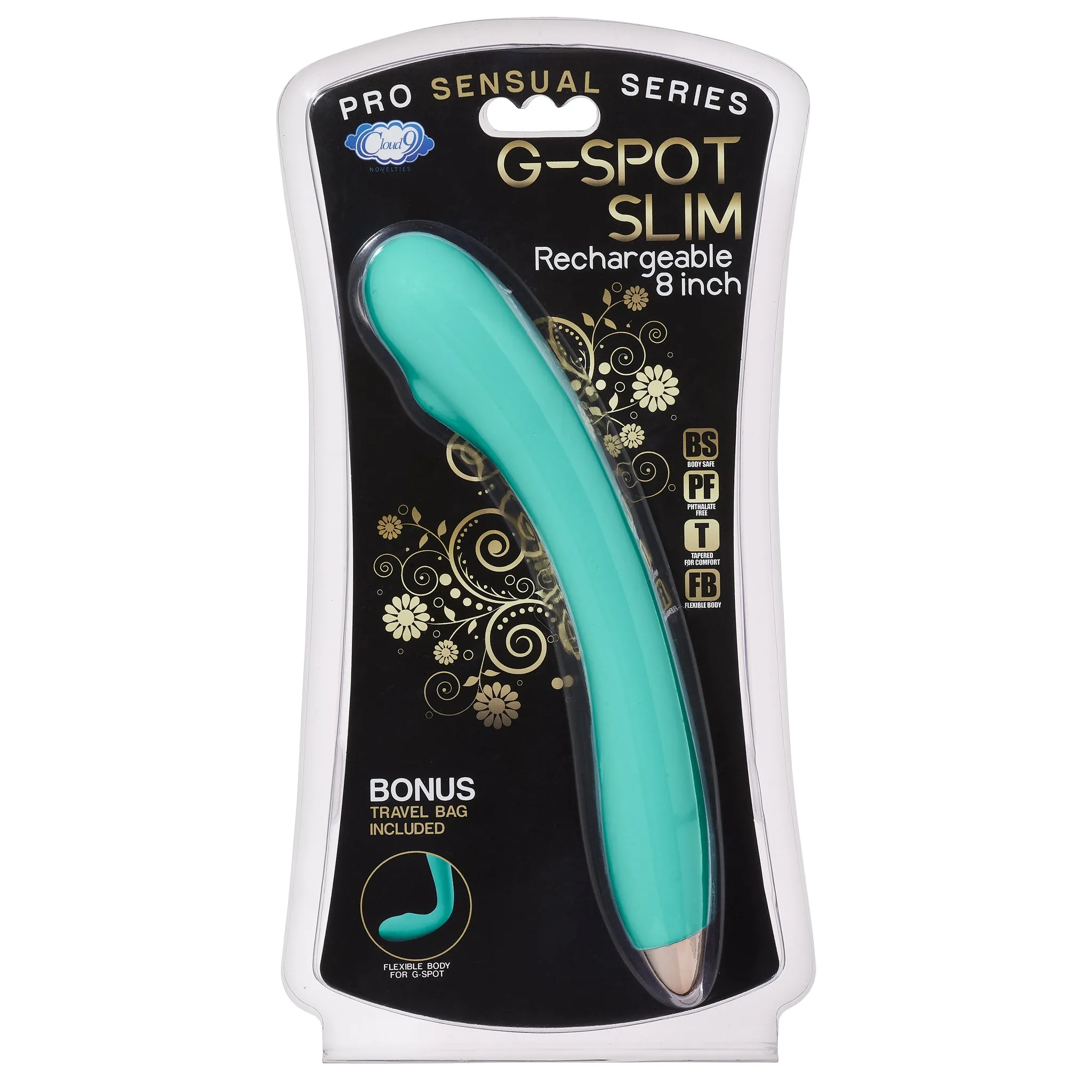Cloud 9 Novelties G-Spot Slim 8 Inch Flexible Body Vibrator - Teal