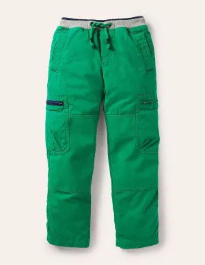 Cosy Lined Cargo Pants-Highland Green