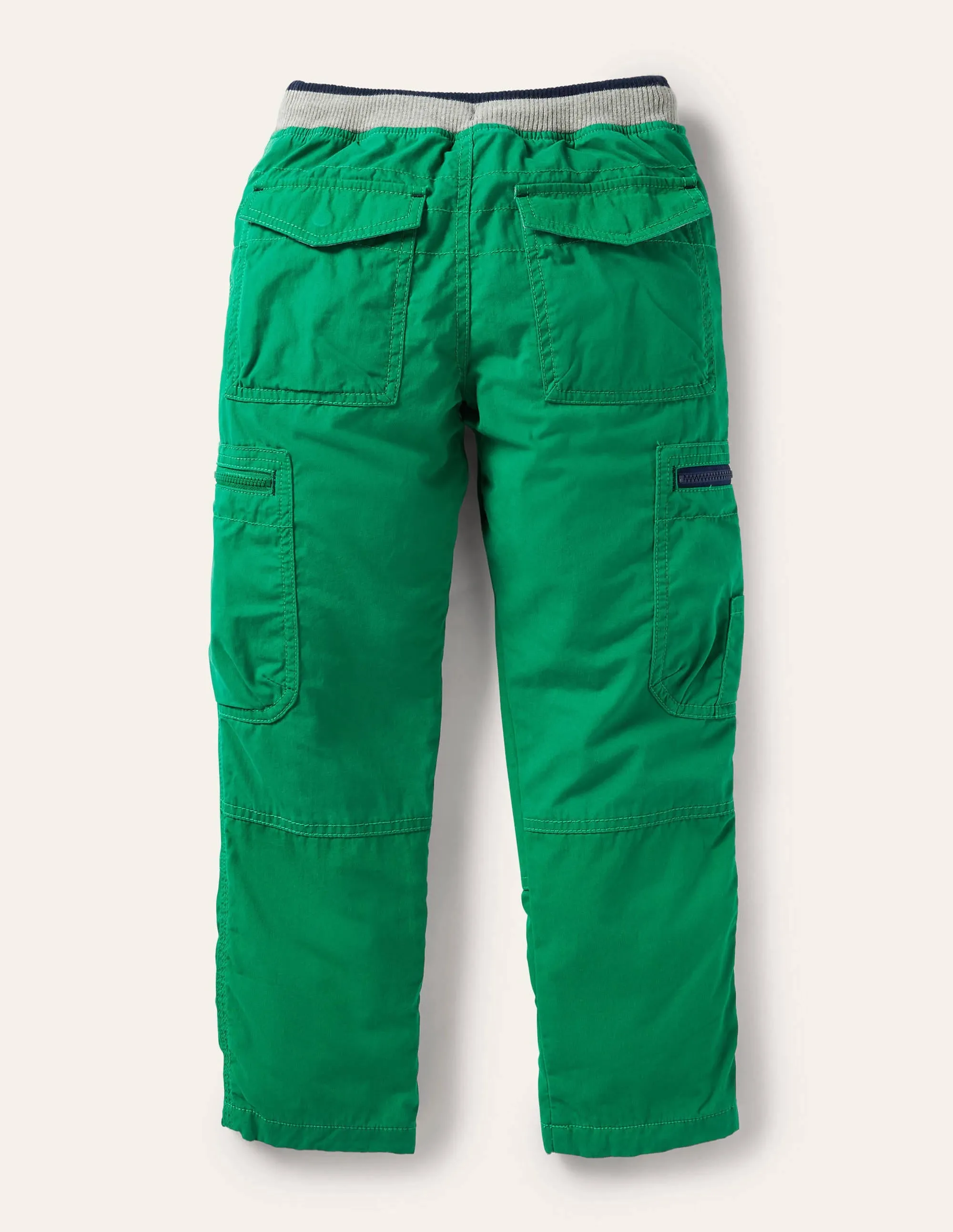 Cosy Lined Cargo Pants-Highland Green