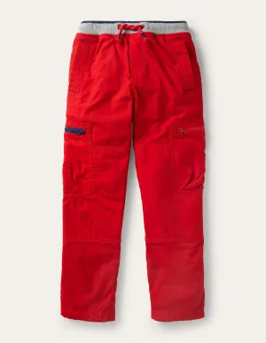 Cosy Lined Cargo Pants-Rockabilly Red