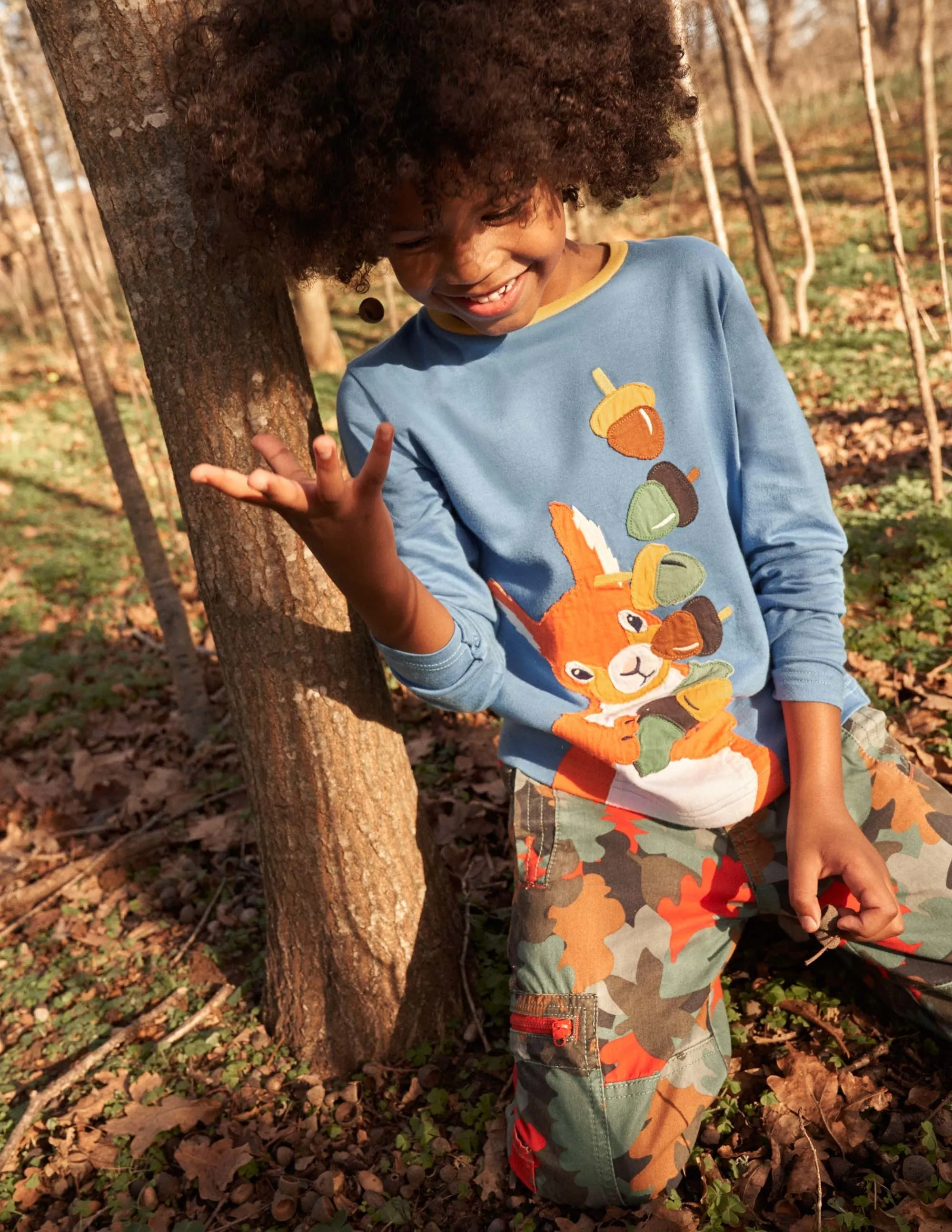 Cosy Lined Cargo Pants-Rosemary Autumn Leaf Camo