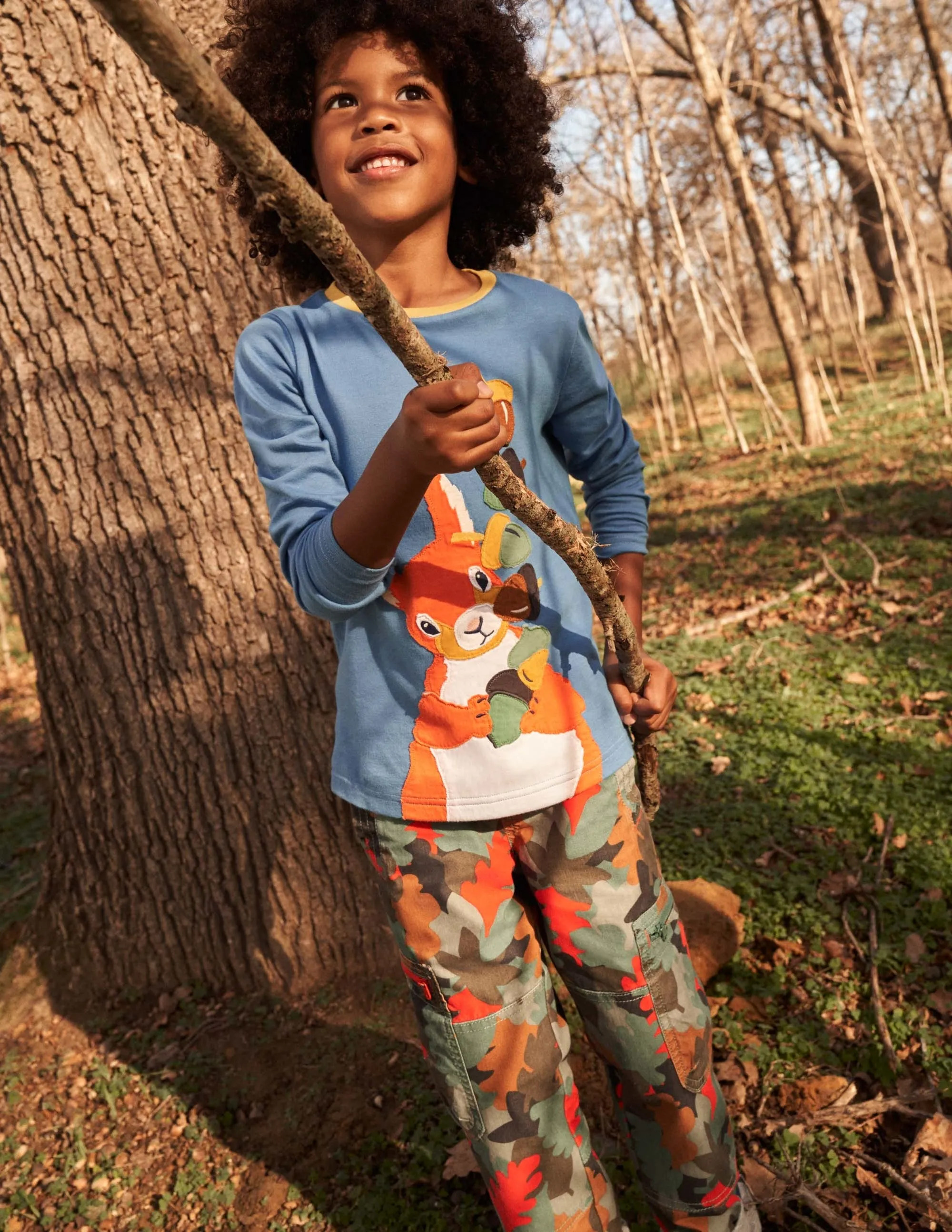 Cosy Lined Cargo Pants-Rosemary Autumn Leaf Camo