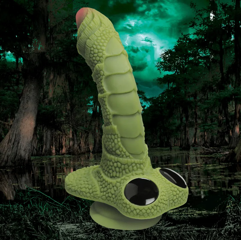 Creature Cocks Swamp Monster Green Scaly Silicone Dildo