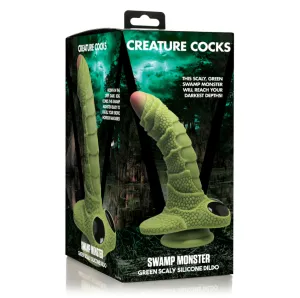 Creature Cocks Swamp Monster Green Scaly Silicone Dildo