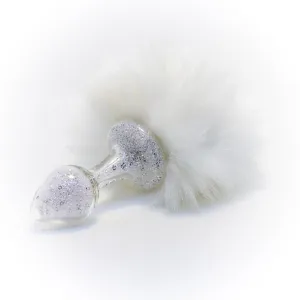 Crystal Delights Magnetic Sparkle Bunny Tail  - White