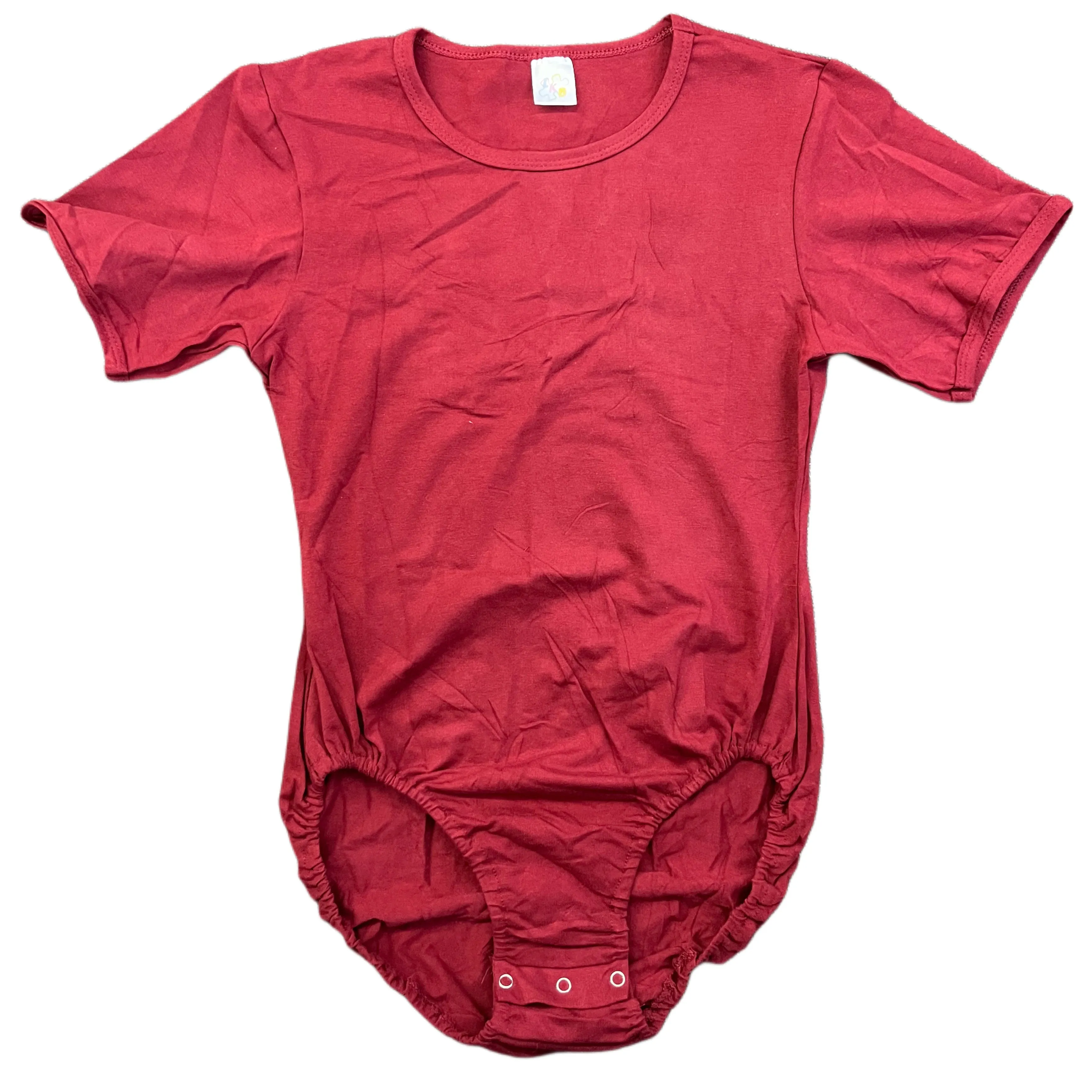 Dark Red Cotton Bodysuit