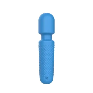 Emojibator Tiny Wand Vibrator - Blue