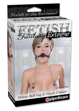 Ff Extrm Deluxe Ball Gag and Nipple Clamp