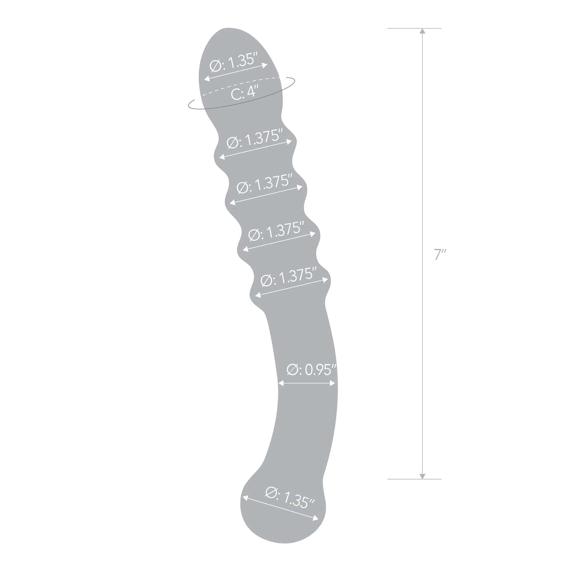 Glas - Purple Rain Ribbed Glass Dildo 9 (Purple)