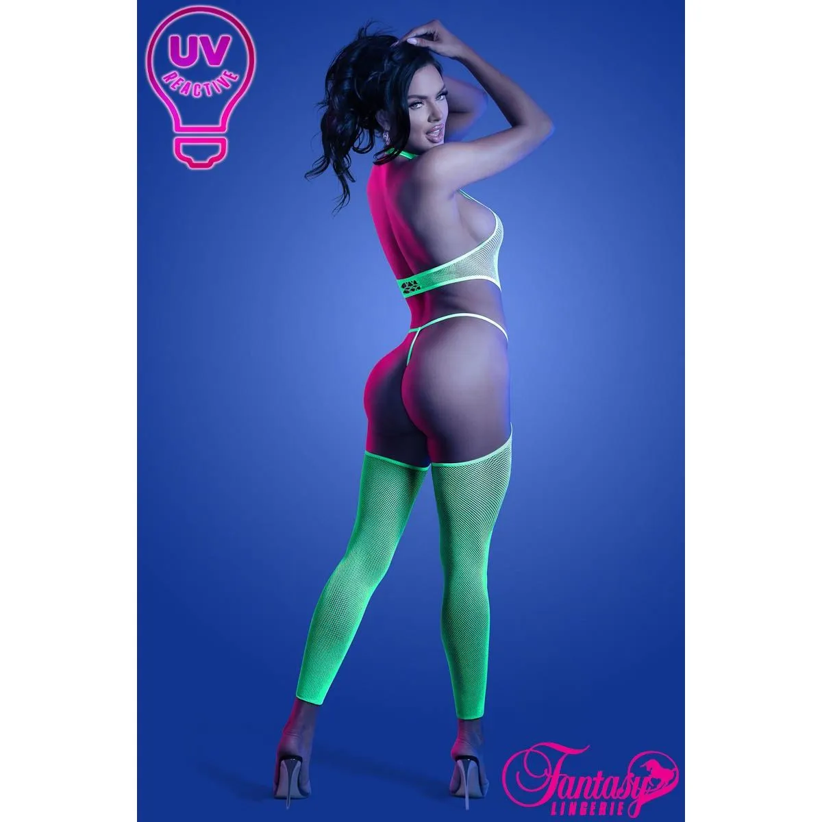 Glow UV Big Net Bodystocking by Fantasy Lingerie