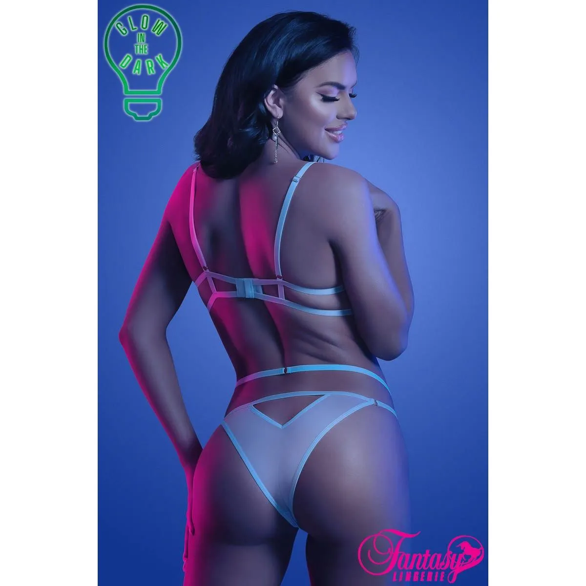 Glow UV Cut Out Bra & Panty Set by Fantasy Lingerie