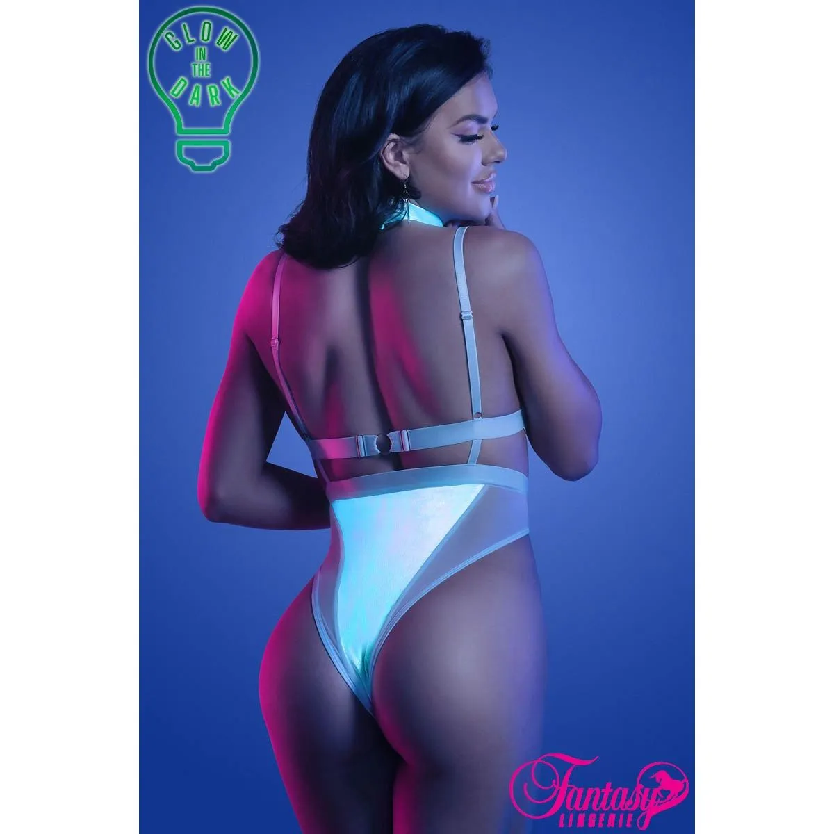 Glow UV Cut Out Teddy by Fantasy Lingerie
