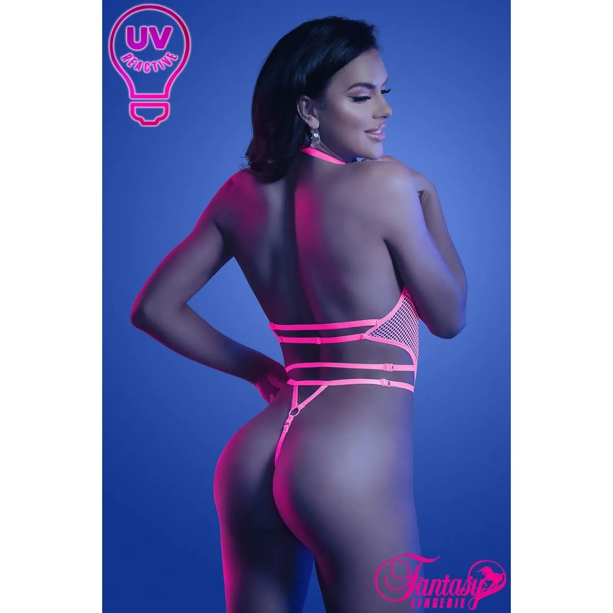 Glow UV Net Teddy by Fantasy Lingerie