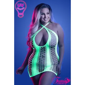 Glow UV Strappy Dress by Fantasy Lingerie