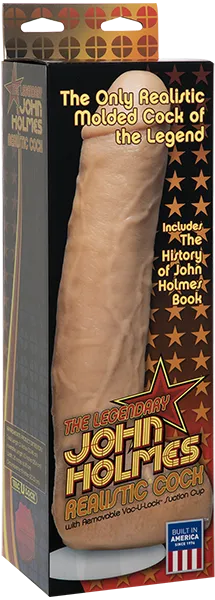 John Holmes Realistic Cock 12 Vac-U-Lock Suction Cup Large Dildo