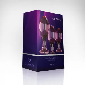 Kyla 3 Piece Glass Anal Plug Kit