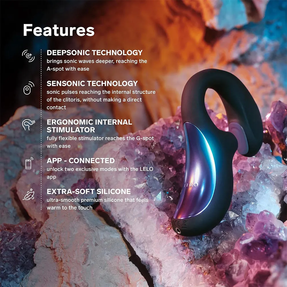 Lelo Enigma Double Sonic Triple Clitoral Stimulator APP Vibrator Black