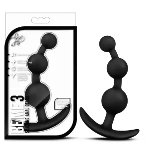 Luxe Be Me 3 Silicone Anal Beads Plug Black
