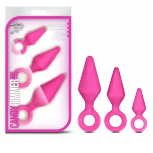 Luxe Candy Rimmer 3-Piece Silicone Anal Plug Kit Pink