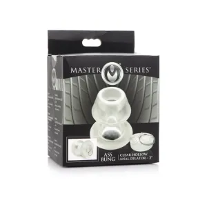 Master Series Ass Bung Clear Hollow Anal Dilator With Plug Medium