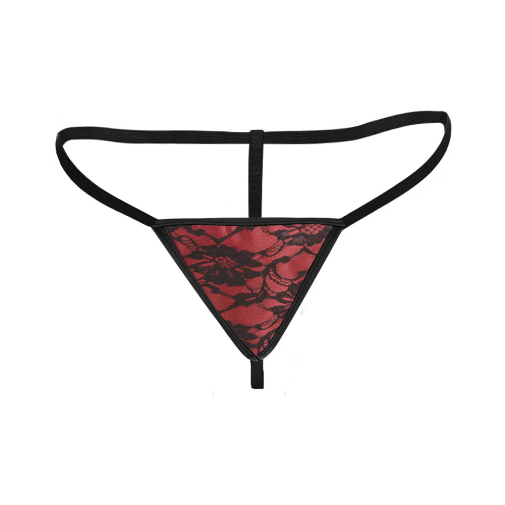 Master Series Scarlet Seduction Lace-up Corset & Thong M