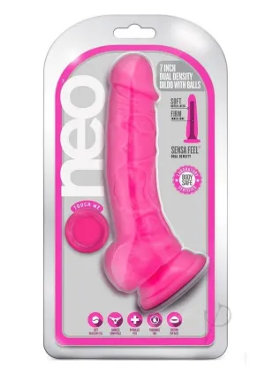 Neo Dual Density Cock W/balls 7.5` Pink