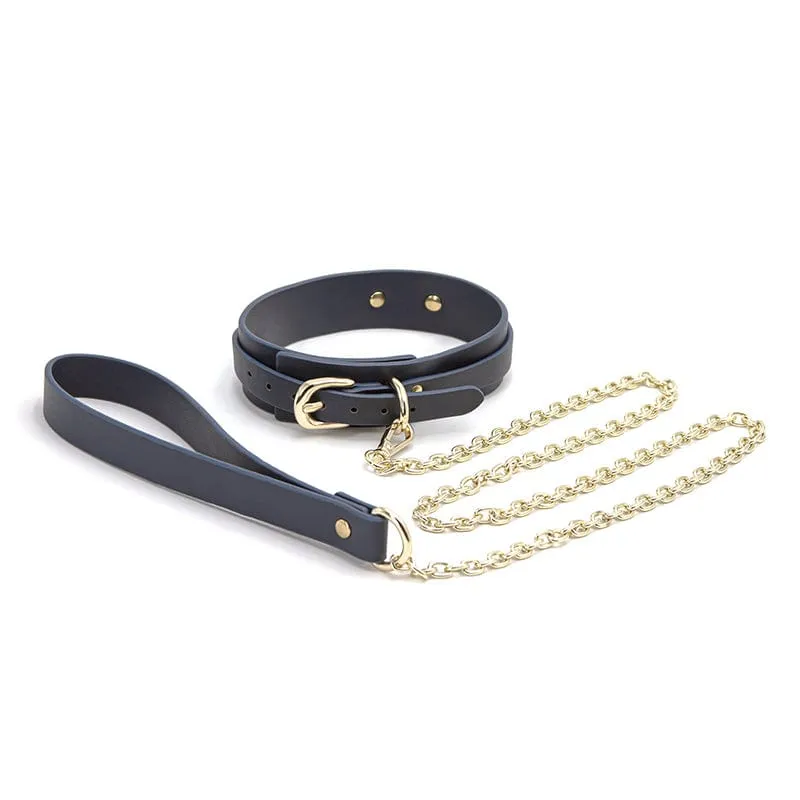 NS Novelties Bondage Couture Collar & Leash Blue
