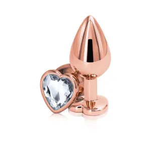 NS Novelties Rear Assets Clear Heart Butt Plug Medium