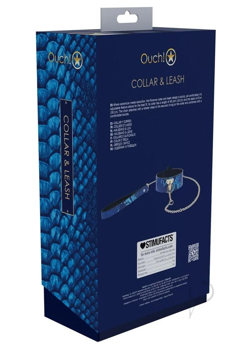 Ouch Florence Coll Collar Leash Blu