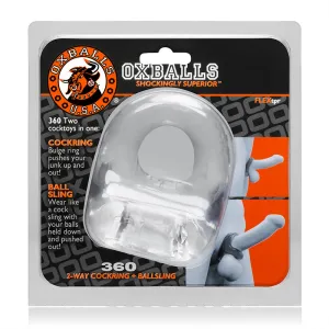 OxBalls 360. Cockring & Ballsling. Clear