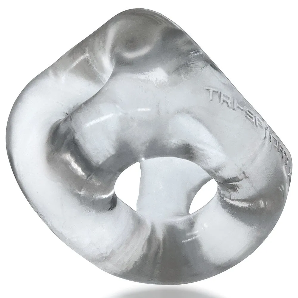 OXBALLS TRI-SPORT XL thicker 3-ring cocksling CLEAR