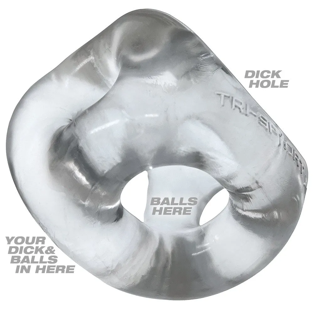 OXBALLS TRI-SPORT XL thicker 3-ring cocksling CLEAR