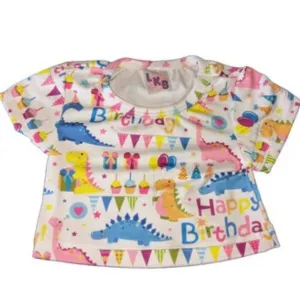 Pink Happy Birthday Dinosaur Stuffie Shirt