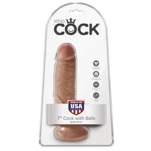 Pipedream - King Cock 7 Cock with Balls (Brown)