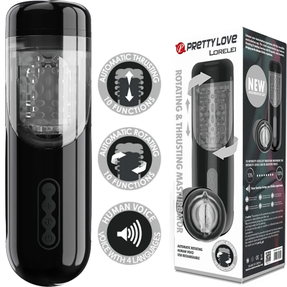 Pretty Love Lorelei AUTO Masturbator Thrusting Rotating Vibrating Talk Sex Toy
