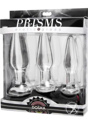 Prisms Dosha 3 Piece Glass Anal Plug Kit