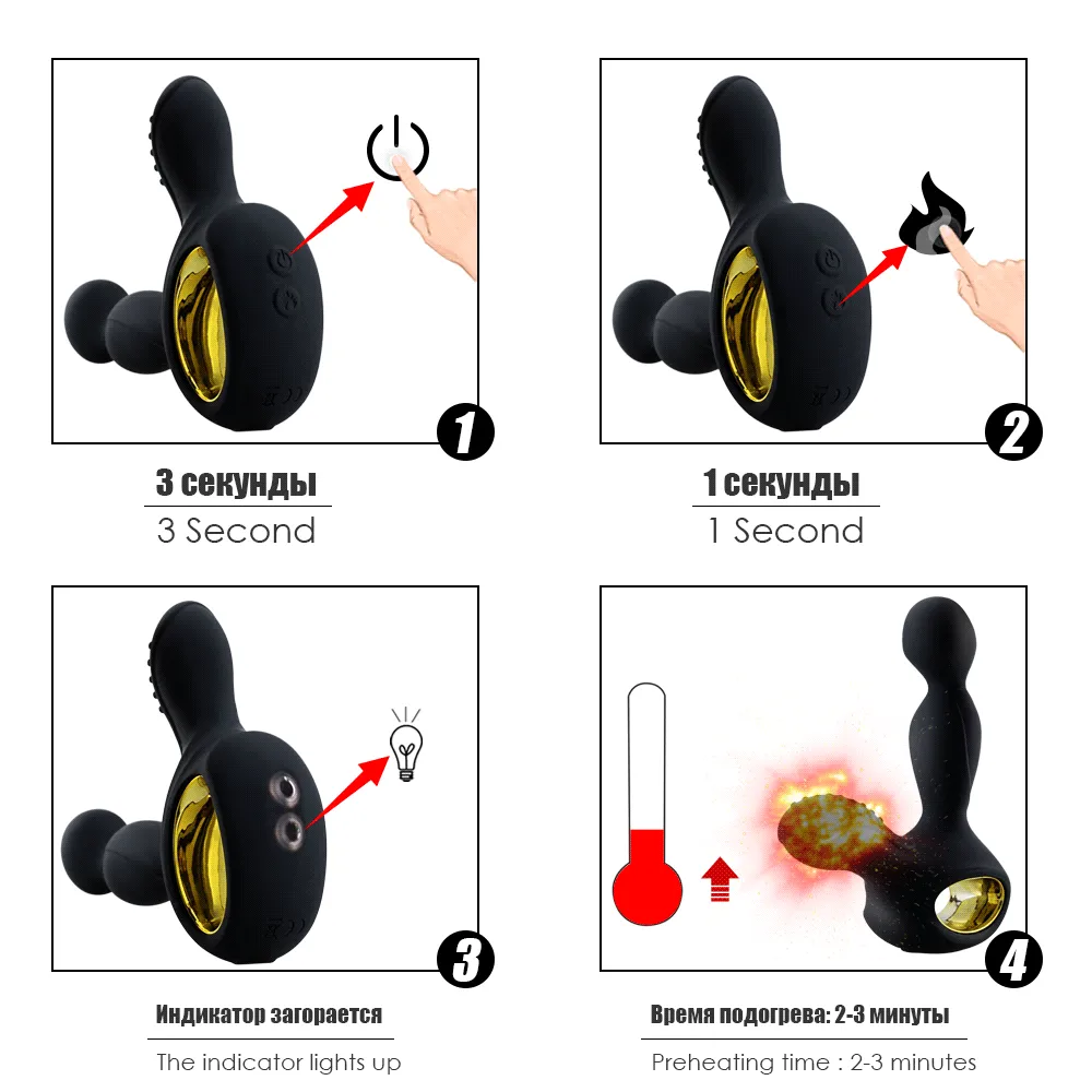 Prostate Massager Heating Rotating Toy For Gay Women