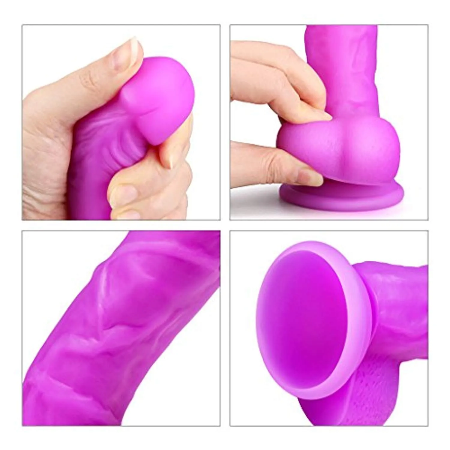 Purple Suction Cup Dildo Thin Strap On Dildo Suction Base Dong