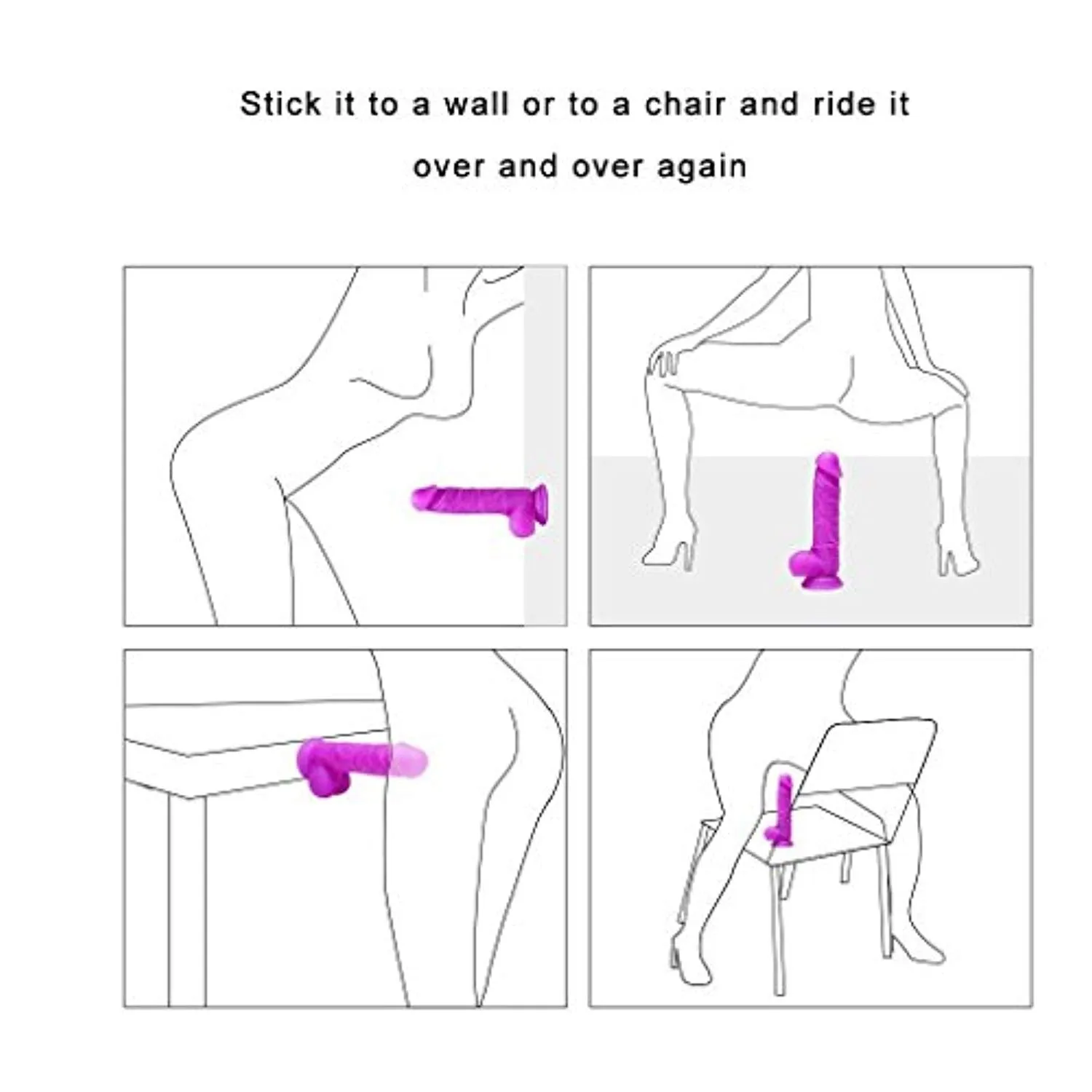 Purple Suction Cup Dildo Thin Strap On Dildo Suction Base Dong