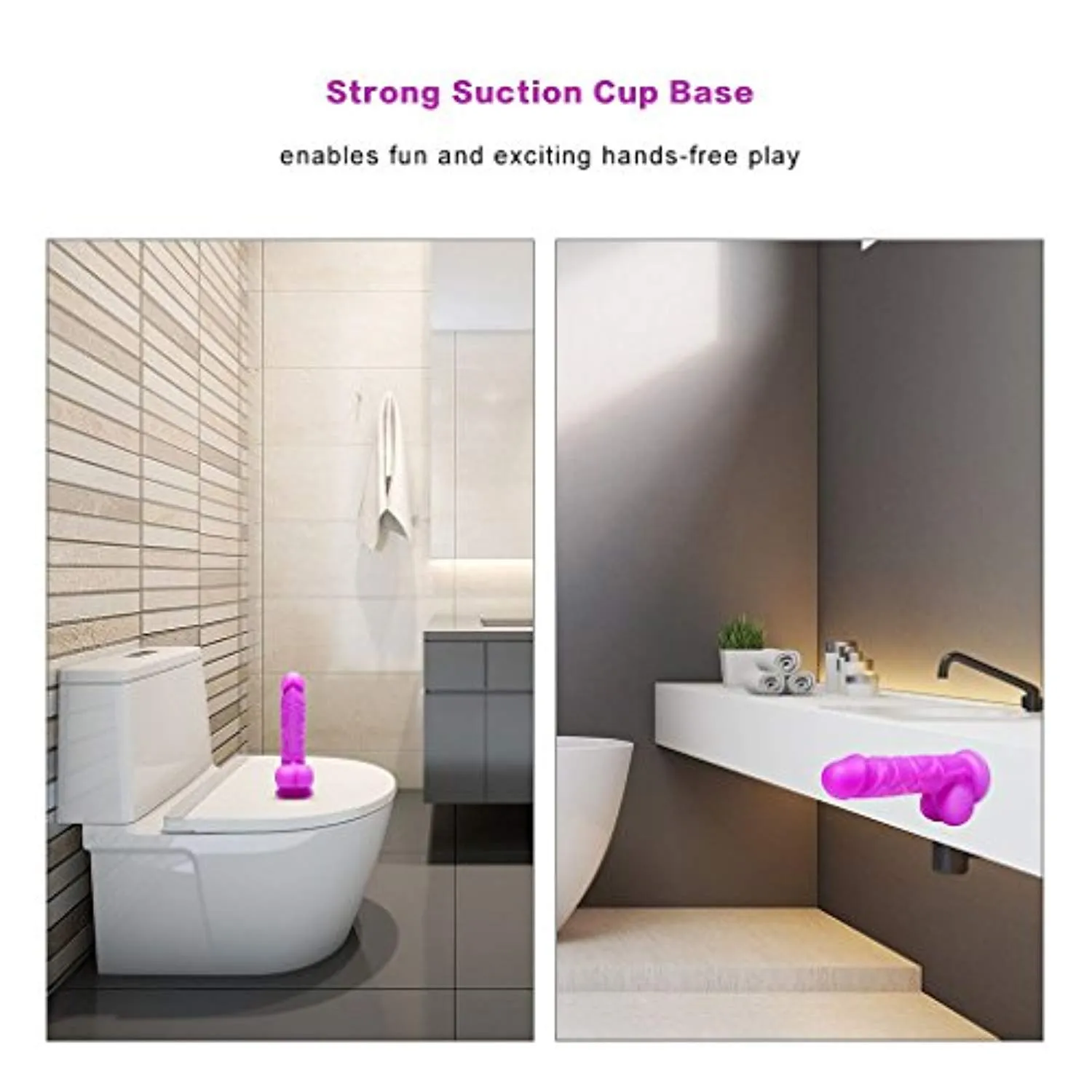 Purple Suction Cup Dildo Thin Strap On Dildo Suction Base Dong